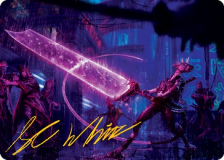 Enormous Energy Blade Art Card (Gold-Stamped Signature) (16) [Art Series: Kamigawa: Neon Dynasty]