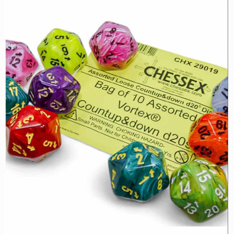 ASSORTED DICE: VORTEX COUNTUP & DOWN D20