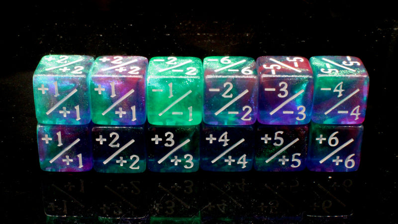 Old School +/- Counter Dice 12ct Set: Galaxy - Cosmic Stardust