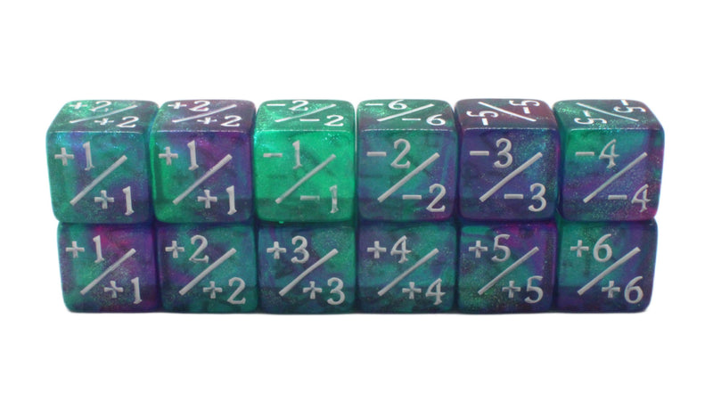 Old School +/- Counter Dice 12ct Set: Galaxy - Cosmic Stardust