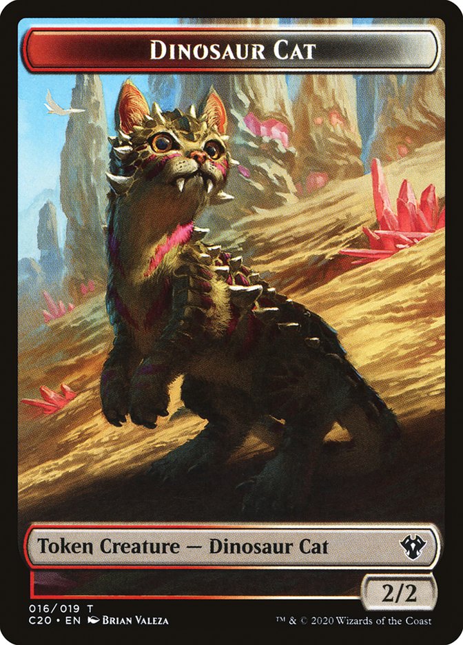 Bird // Dinosaur Cat Double-Sided Token (2 // 16) [Commander 2020]