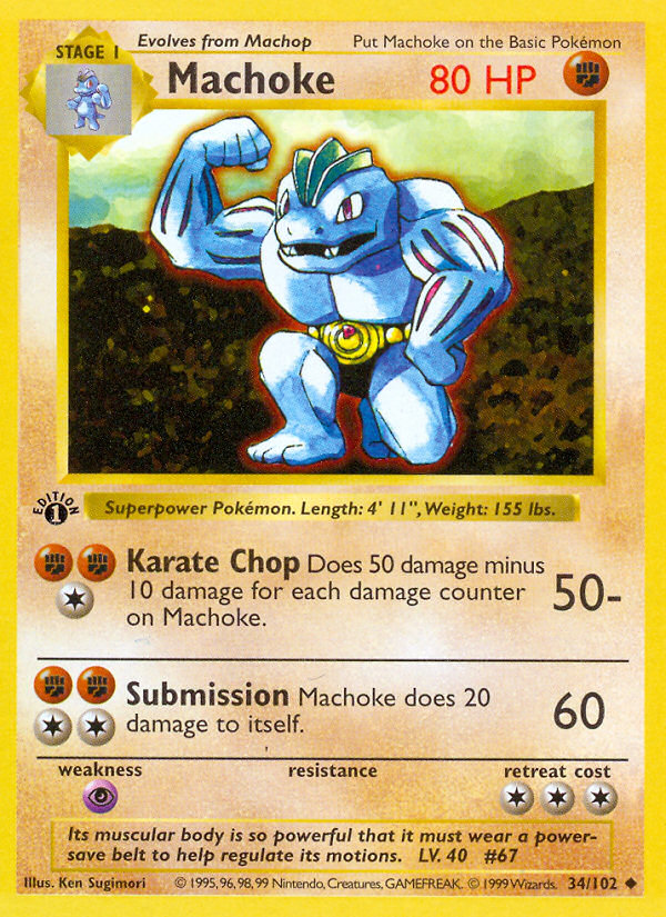 Machoke (034/102) [Base Set (Shadowless)]