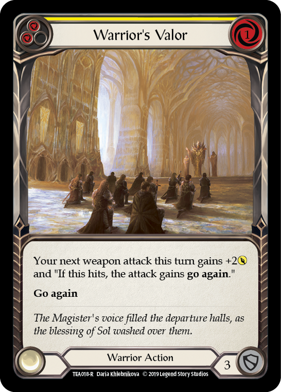 Warrior's Valor (Yellow) (TEA018) [Hero Deck: Dorinthea]