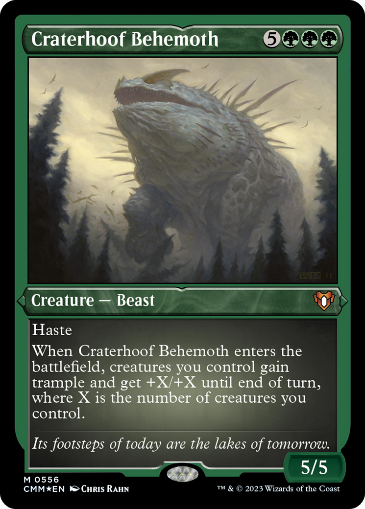 Craterhoof Behemoth (Foil Etched) (556) [Commander Masters]