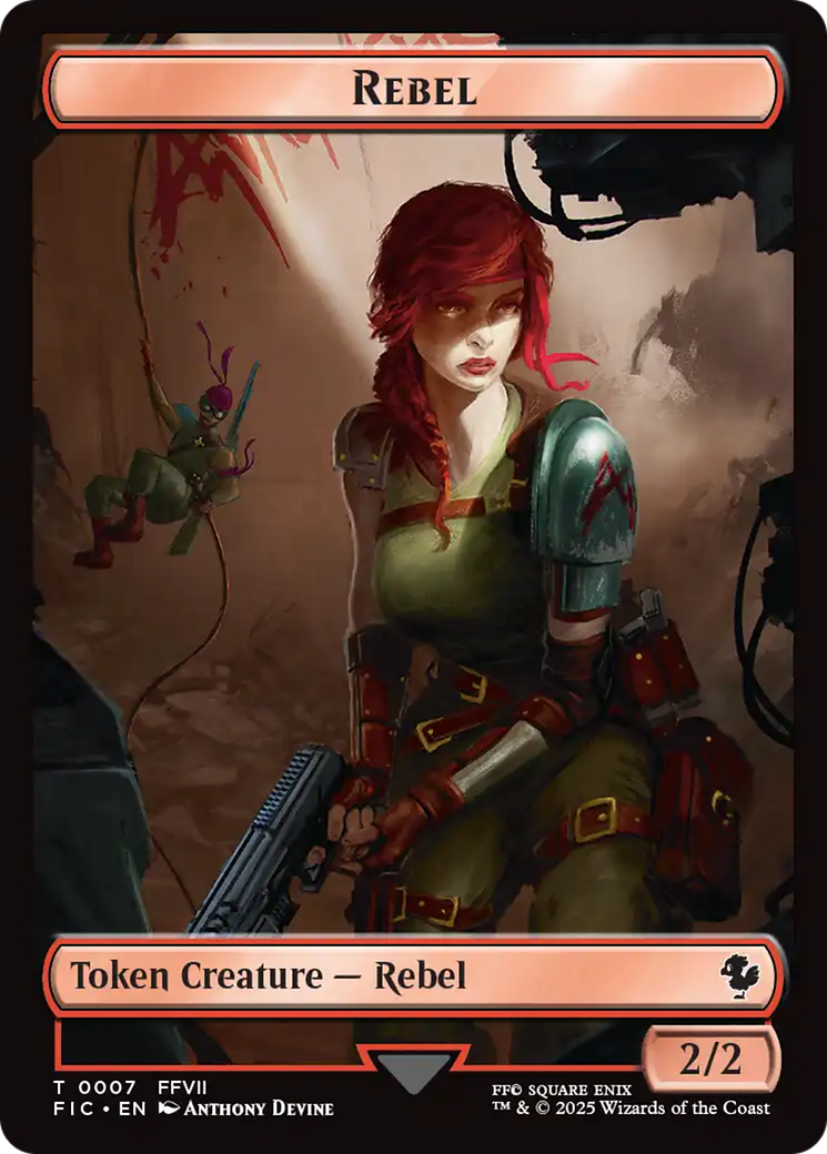 Soldier // Rebel Double-Sided Token (Surge Foil) (2 // 7) [Commander: FINAL FANTASY]