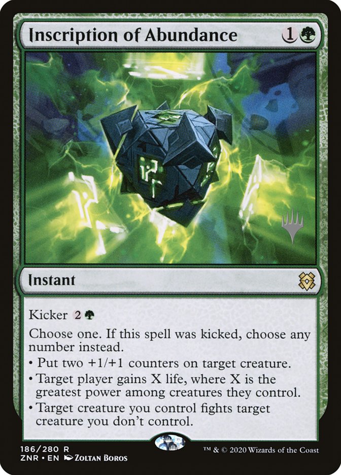 Inscription of Abundance (186) [Promo Pack: Zendikar Rising]