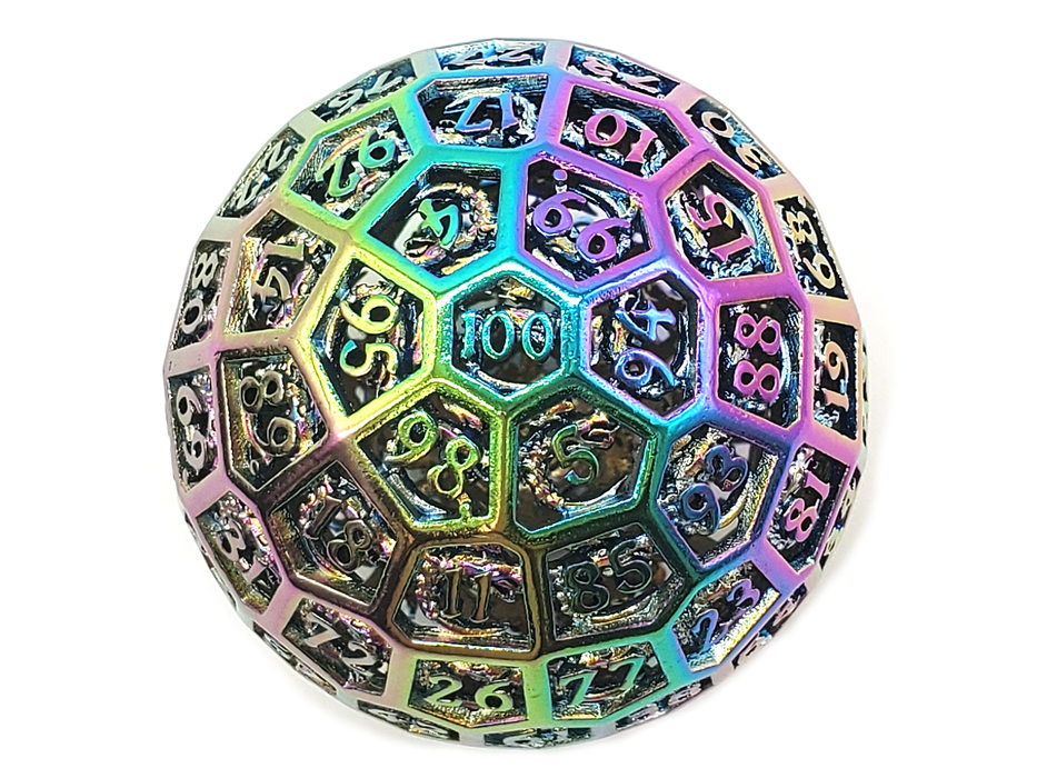 Old School Dice D100 50mm Hollow - Dragon's Head - Spectral