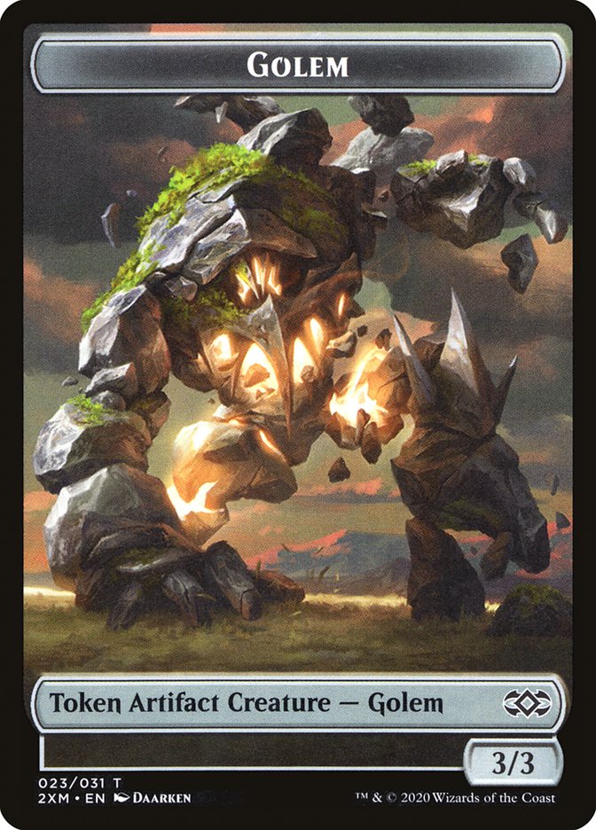 Clue // Golem Double-Sided Token (22 // 23) [Double Masters]