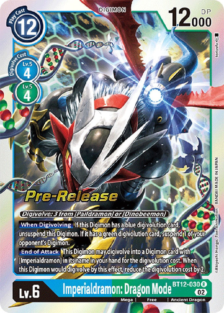 Imperialdramon: Dragon Mode (BT12-030 R) [Across Time Pre-Release Cards]