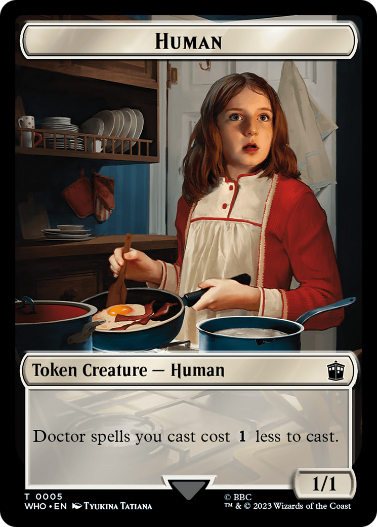 Human (0005) // Treasure (0029) Double-Sided Token (5 // 29) [Universes Beyond: Doctor Who]