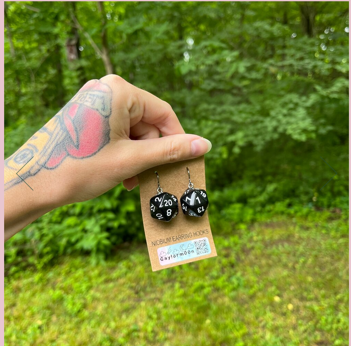 D20 earrings (Assorted Colors)