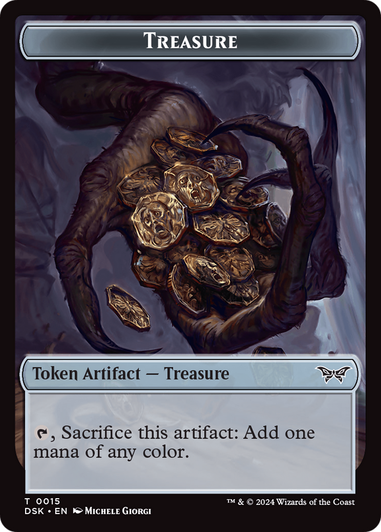 Toy // Treasure Double-Sided Token (7 // 15) [Duskmourn: House of Horror]