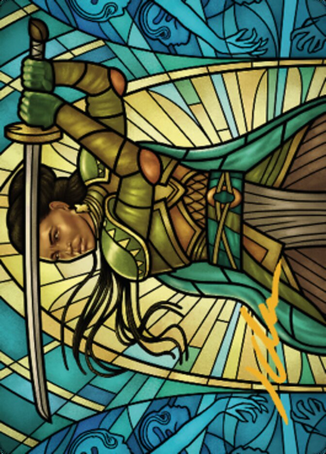 Shanna, Purifying Blade Art Card (77/81) (Gold-Stamped Signature) (77) [Art Series: Dominaria United]
