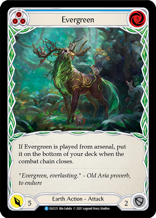 Evergreen (Blue) [ELE121] (Tales of Aria)  1st Edition Rainbow Foil