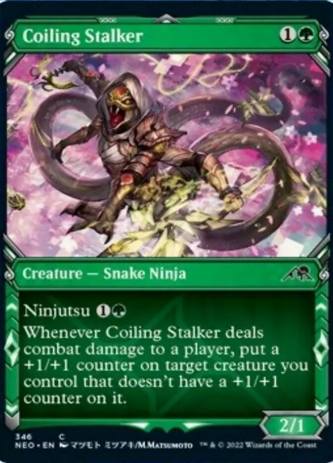 Coiling Stalker (Showcase) (346) [Kamigawa: Neon Dynasty]