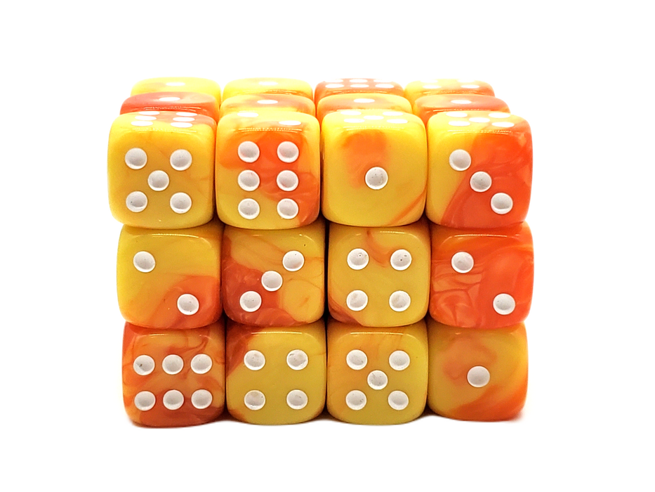 Old School 36ct 12mm D6 Dice Set: Vorpal - Yellow & Orange