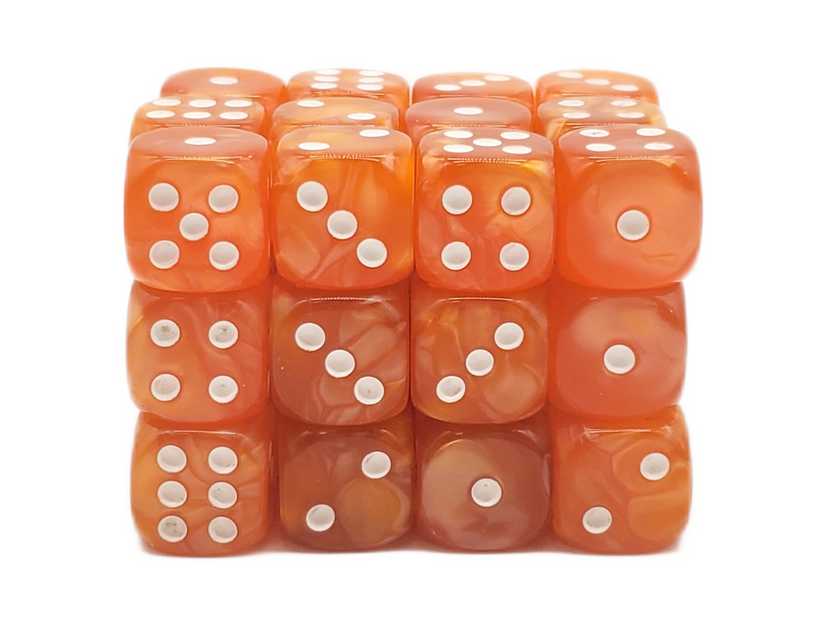 Old School 36ct 12mm D6 Dice Set: Pearl Drop - Orange