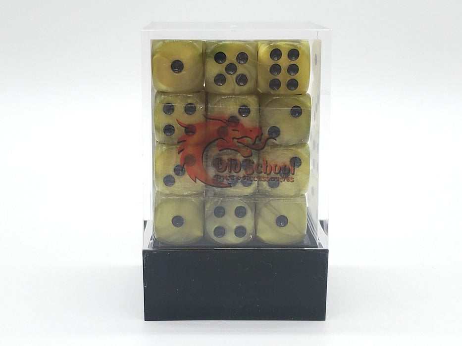 Old School 36ct 12mm D6 Dice Set: Pearl Drop - Yellow w/ Black