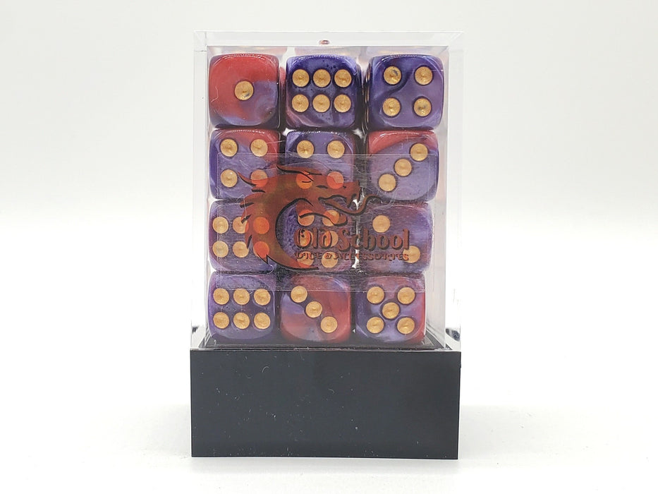 Old School 36ct 12mm D6 Dice Set: Vorpal - Red & Purple w/ Gold