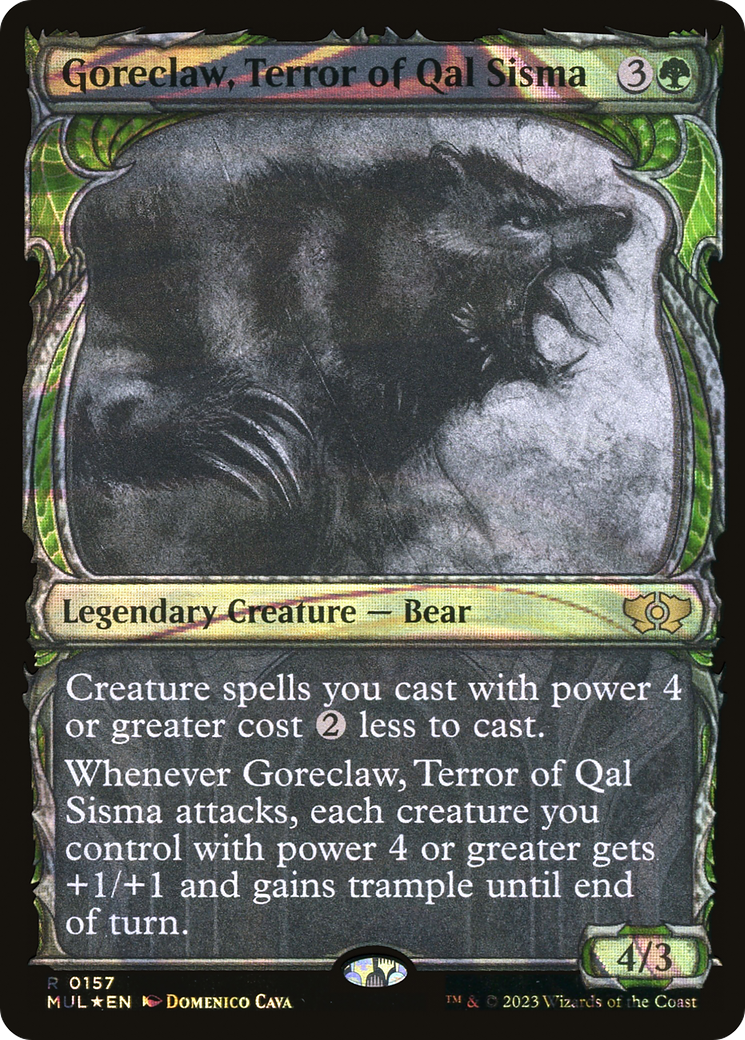 Goreclaw, Terror of Qal Sisma (Halo Foil) (157) [March of the Machine: Multiverse Legends]