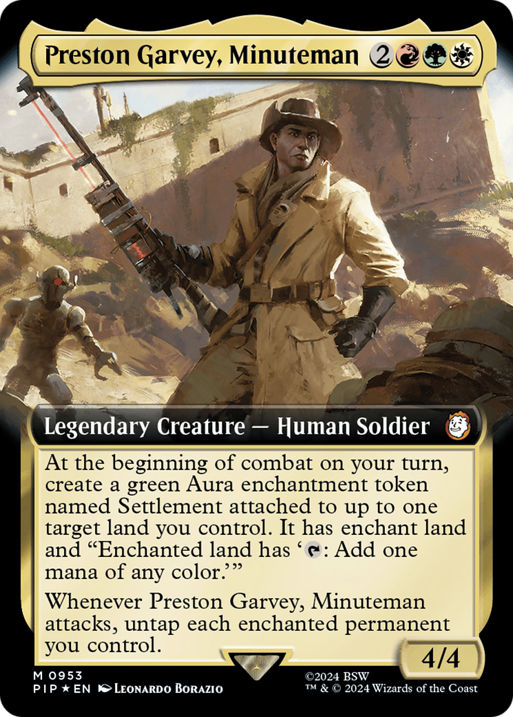 Preston Garvey, Minuteman (Extended Art) (Surge Foil) (953) [Universes Beyond: Fallout]
