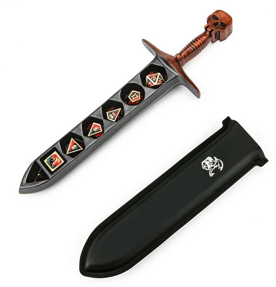 Grim Dagger/Knife Dice Case/Holder with sheath cover-Copper