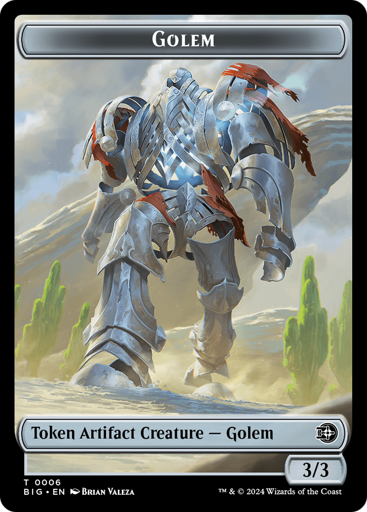 Mercenary // Golem Double-Sided Token (10 // 6) [Outlaws of Thunder Junction]