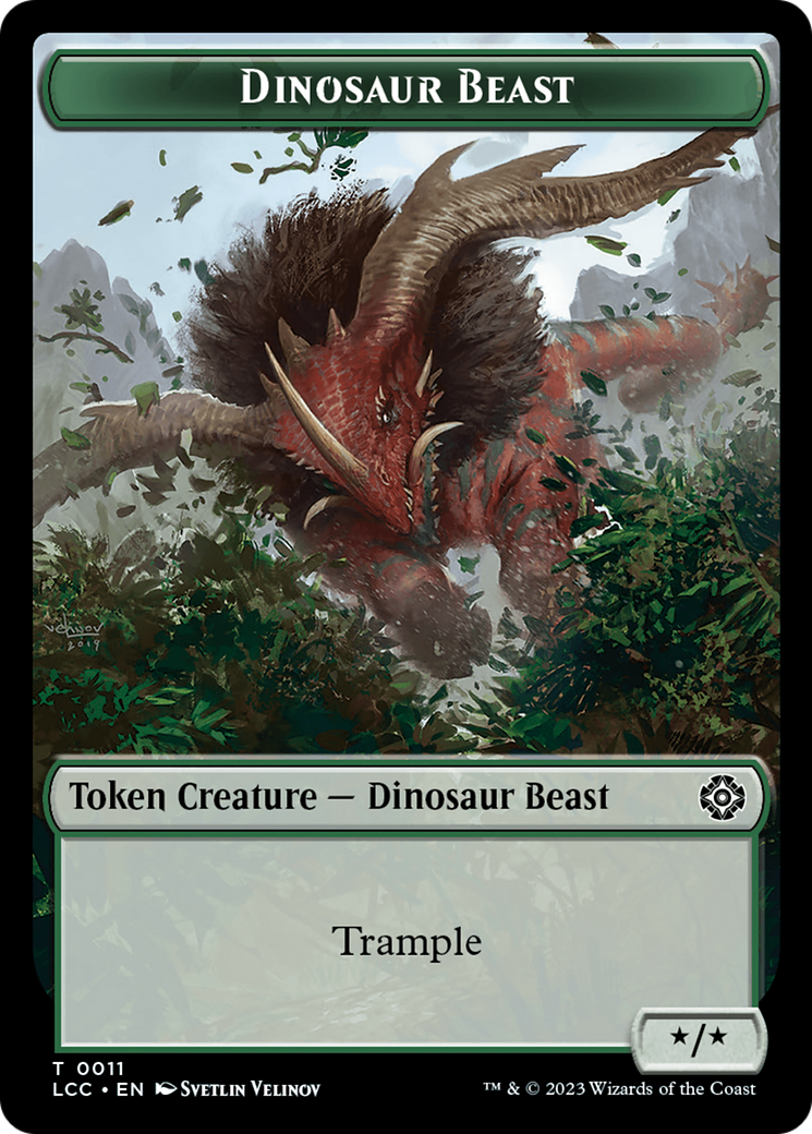 Dinosaur Beast // Dinosaur Double-Sided Token (11 // 10) [Commander: The Lost Caverns of Ixalan]