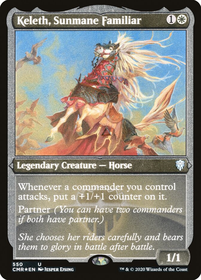 Keleth, Sunmane Familiar (Foil Etched) (550) [Commander Legends]