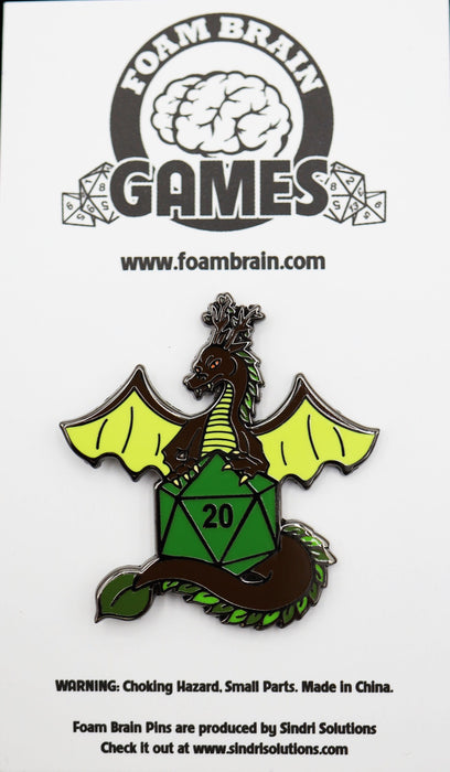 Dice Dragon Pin - Earth