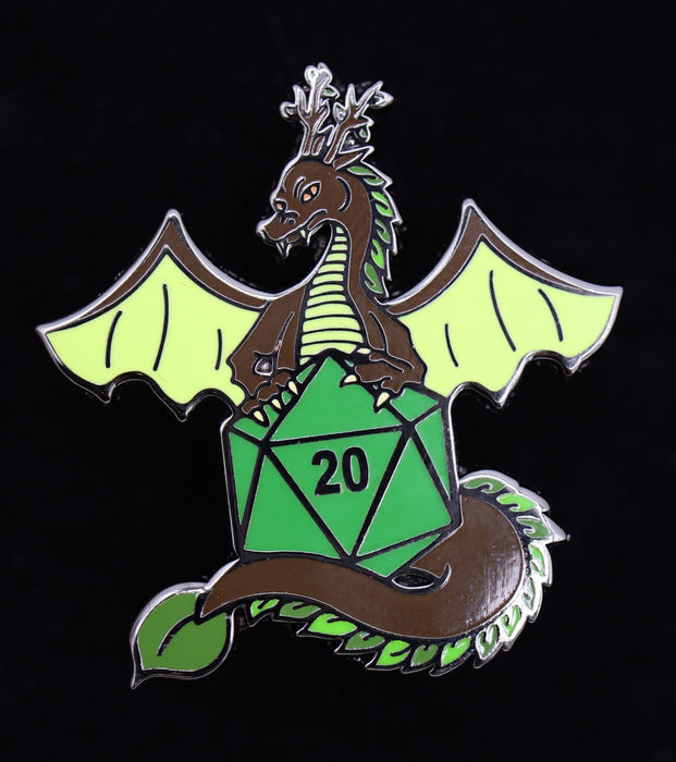 Dice Dragon Pin - Earth