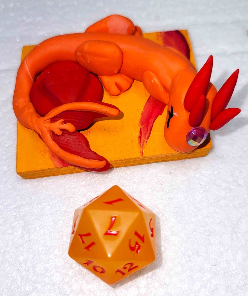 Dice Guardian - D20 - Orange Dragon