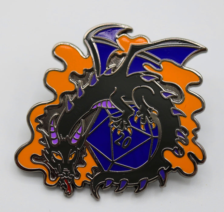 Dice Dragon Pin - Smoke