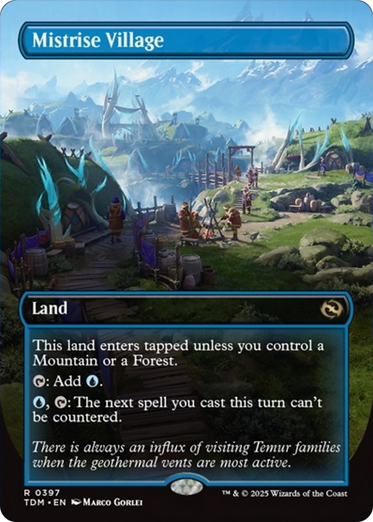 Mistrise Village (Borderless) (397) [Tarkir: Dragonstorm]