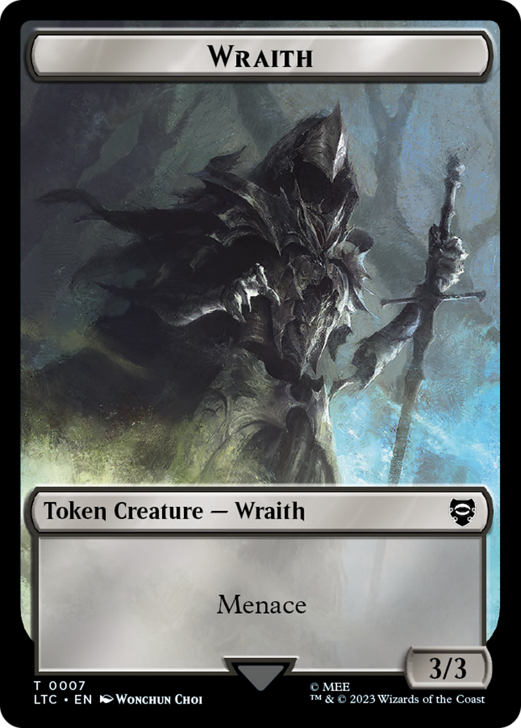 Wraith // Dragon Double-Sided Token (7 // 14) [Commander: The Lord of the Rings: Tales of Middle-earth]