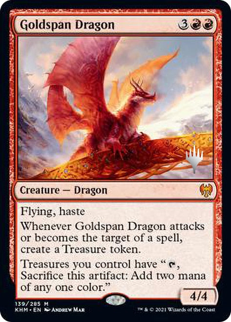 Goldspan Dragon (139) [Promo Pack: Kaldheim]