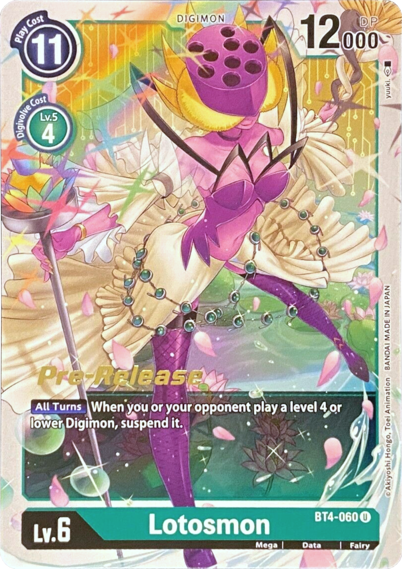 Lotosmon (BT4-060 U) [Great Legend Pre-Release Cards]