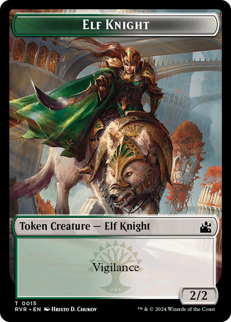 Elf Knight // Angel (0002) Double-Sided Token (15 // 2) [Ravnica Remastered]