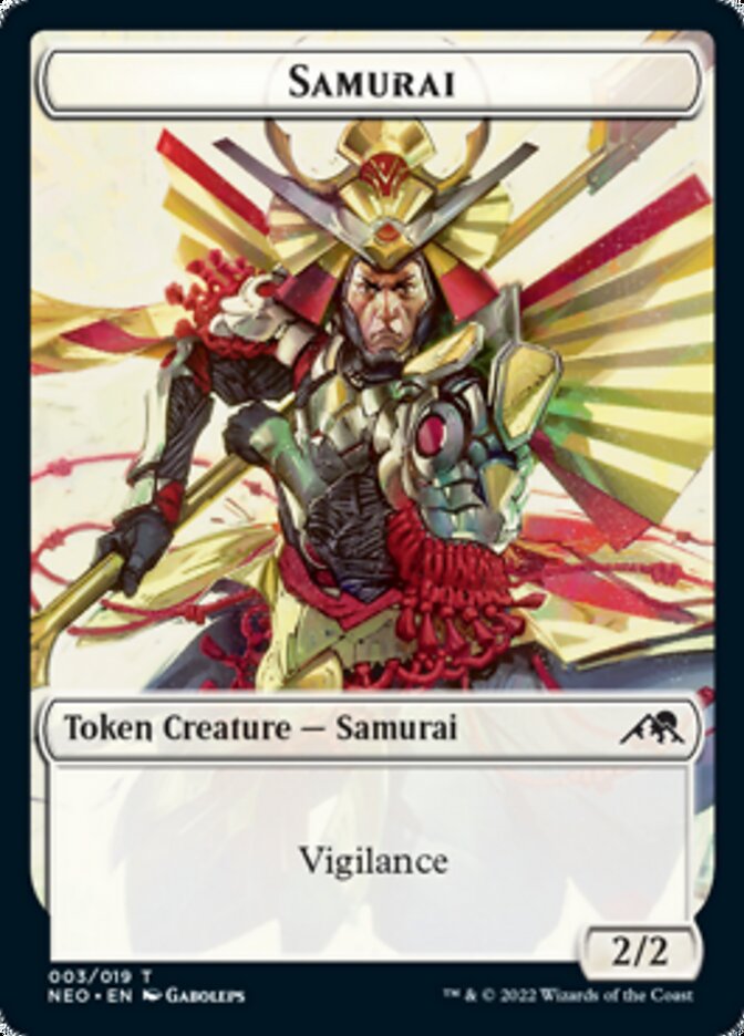 Samurai (003) // Spirit (012) Double-sided Token (3 // 12) [Kamigawa: Neon Dynasty]