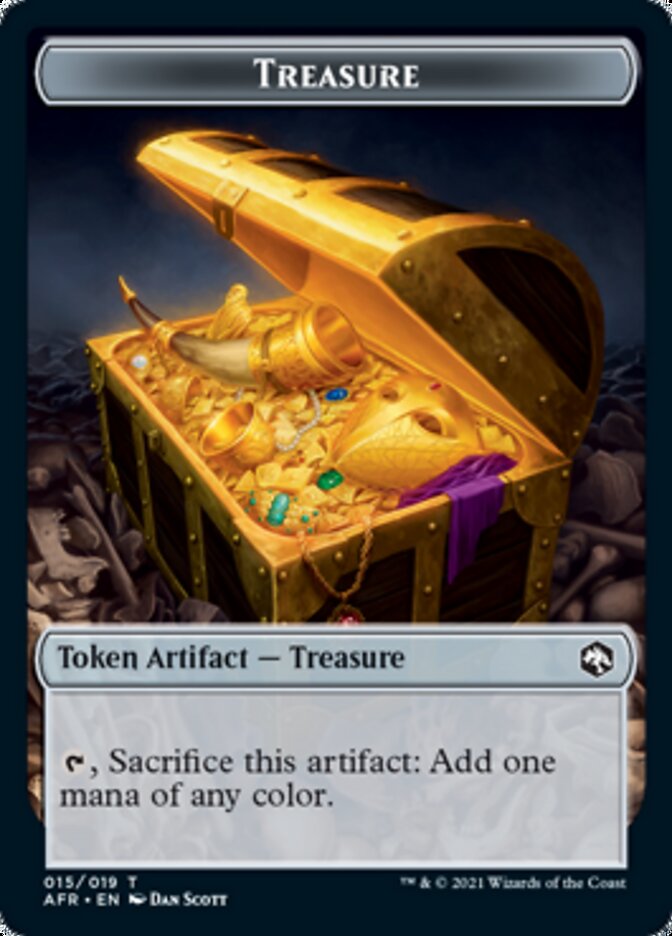 Treasure // Emblem - Zariel, Archduke of Avernus Double-Sided Token (15 // 19) [Adventures in the Forgotten Realms]