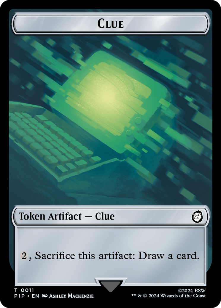 Copy // Clue Double-Sided Token (1 // 11) [Universes Beyond: Fallout]