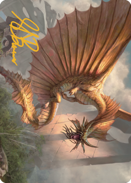Ancient Gold Dragon Art Card (28/81) (Gold-Stamped Signature) (28) [Art Series: Commander Legends: Battle for Baldur's Gate]