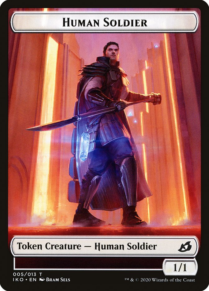 Beast // Human Soldier (005) Double-Sided Token (10 // 5) [Ikoria: Lair of Behemoths]