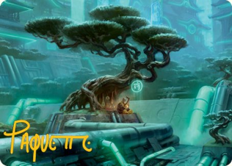 Forest (292) Art Card (Gold-Stamped Signature) (44) [Art Series: Kamigawa: Neon Dynasty]
