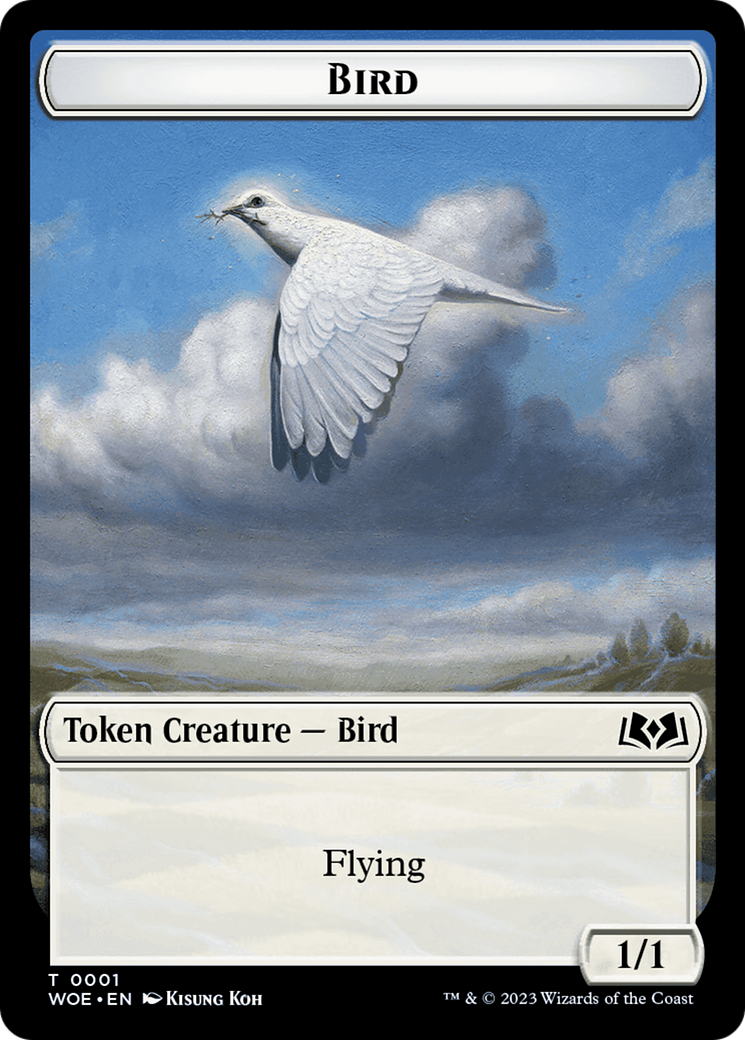 Bird // Food (0012) Double-Sided Token (1 // 12) [Wilds of Eldraine]