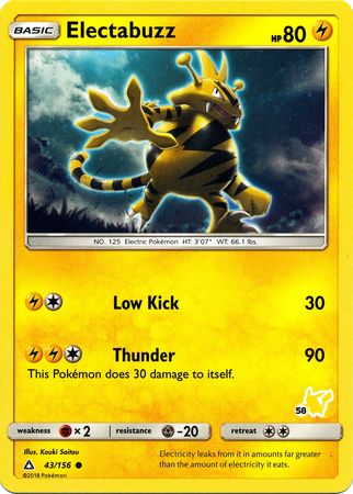 Electabuzz - 43/156 (#58 Pikachu Stamped) (043/156) [Battle Academy]