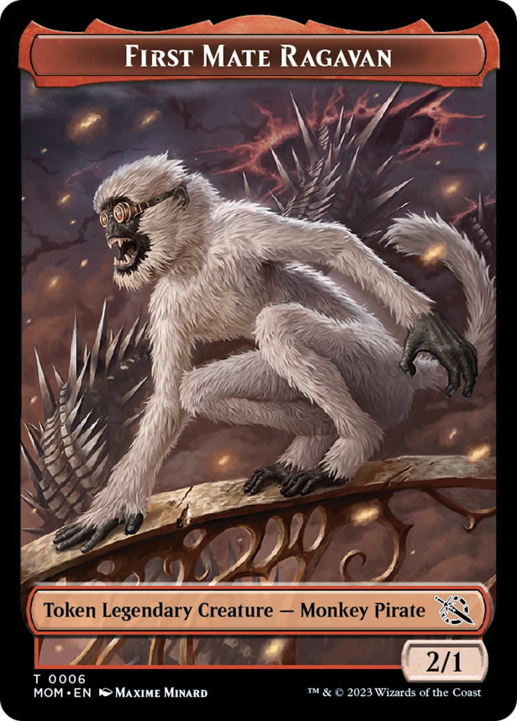 First Mate Ragavan // Phyrexian Saproling Double-Sided Token (6 // 8) [March of the Machine]