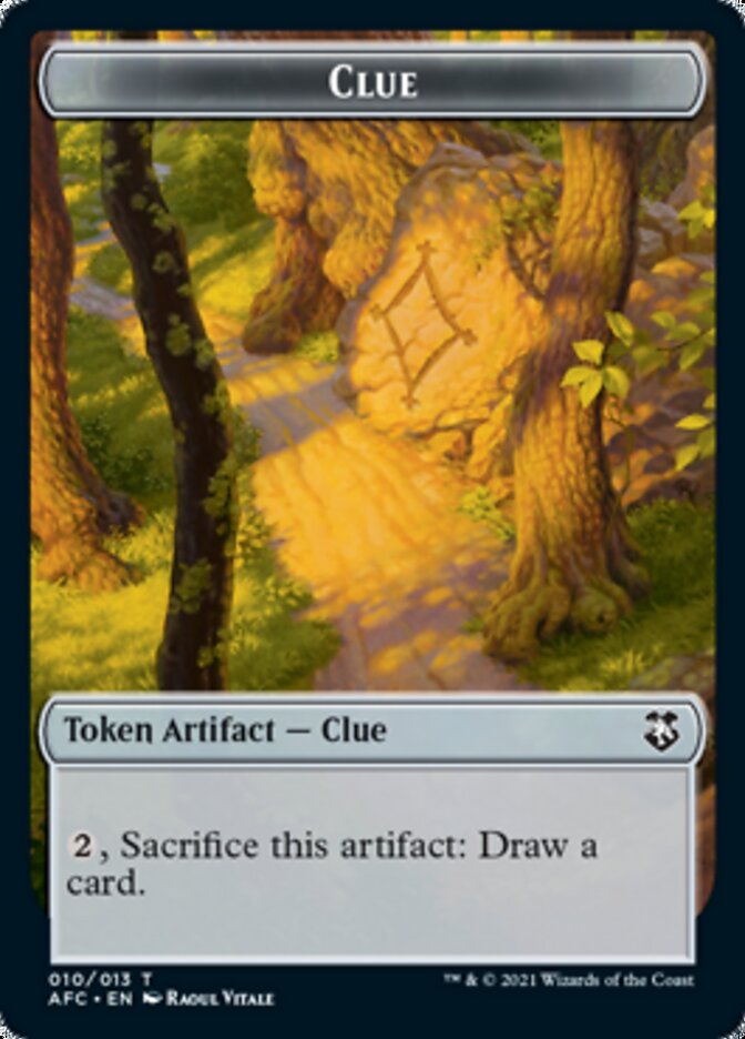 Clue // Goblin Double-Sided Token (10 // 12) [Commander: Adventures in the Forgotten Realms]
