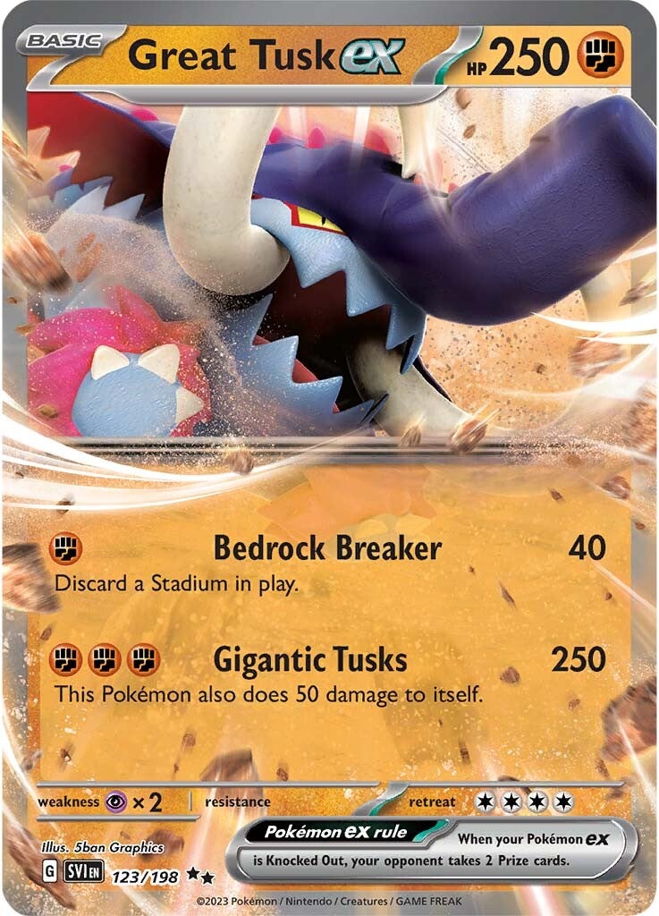 Great Tusk ex (123/198) [SV01: Scarlet & Violet Base Set]