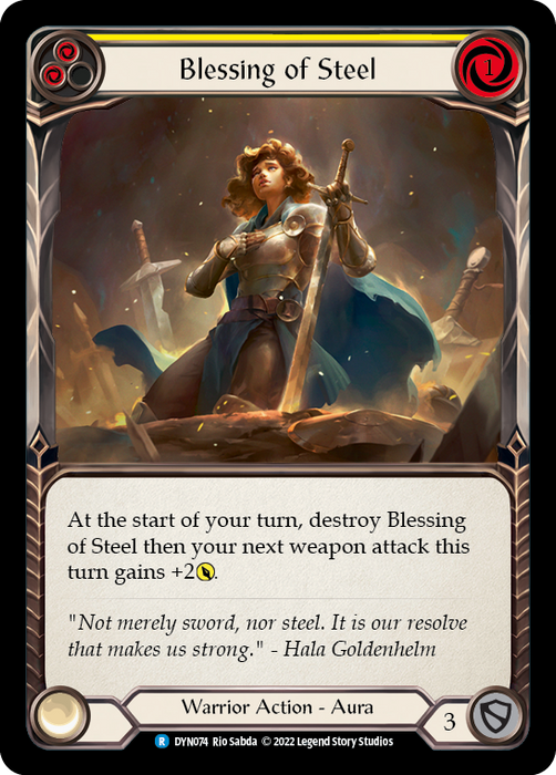 Blessing of Steel (Yellow) [DYN074] (Dynasty)  Rainbow Foil